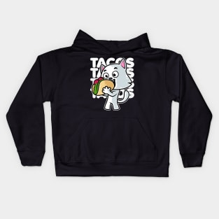 Cat Taco Kawaii Neko Anime Mexican food graphic Kids Hoodie